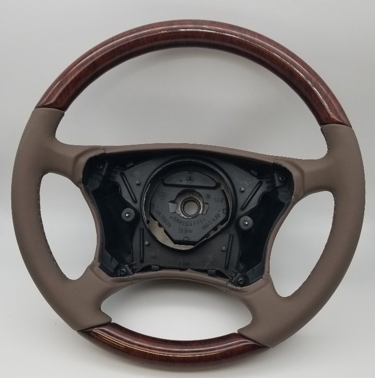Mercedes® Steering Wheel,  Standard, Calyptus & Java Leather, S-Class, 2000-2006 (220) 220-882-03-03