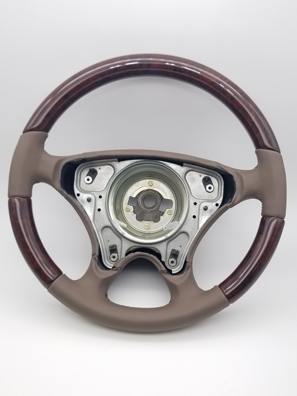 Mercedes® Sportline Steering Wheel, No Thumb Button, Burlwood & Java Leather, SLK, 2001-2004 (170)