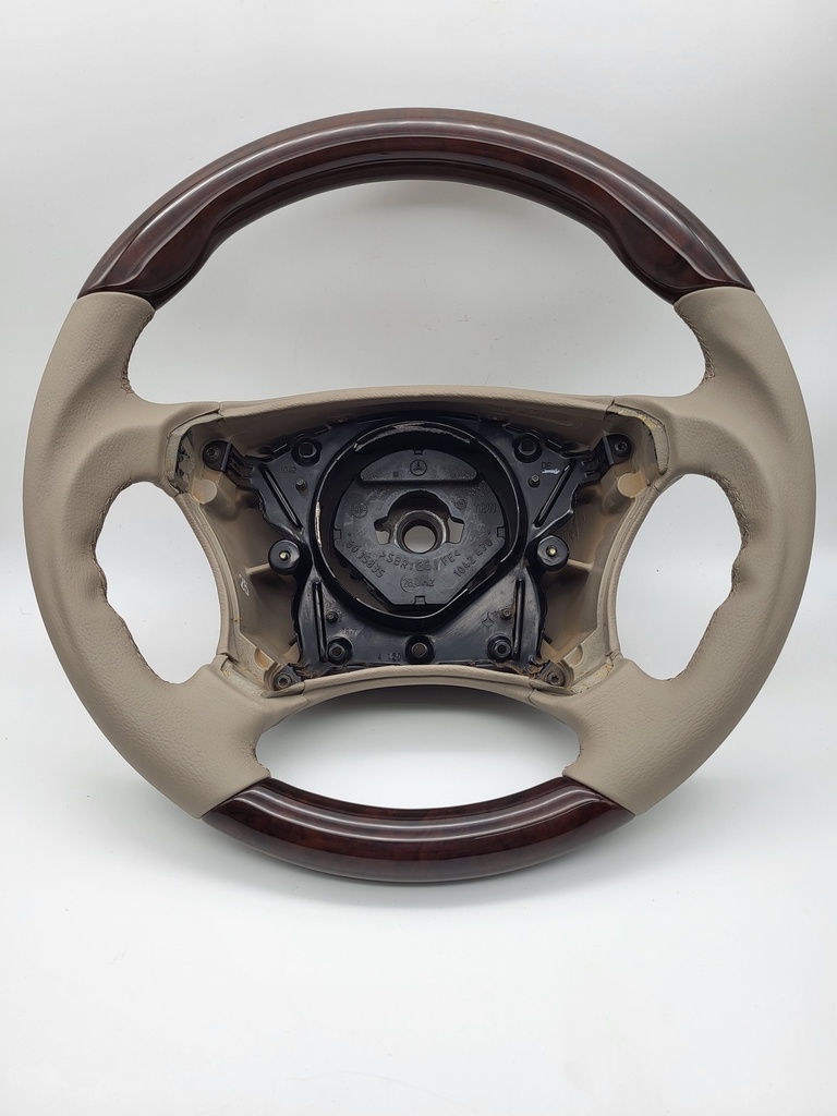 Mercedes® Steering Wheel, Ergonomic Style, Burlwood & Stone Leather, 2003-2006 (220)