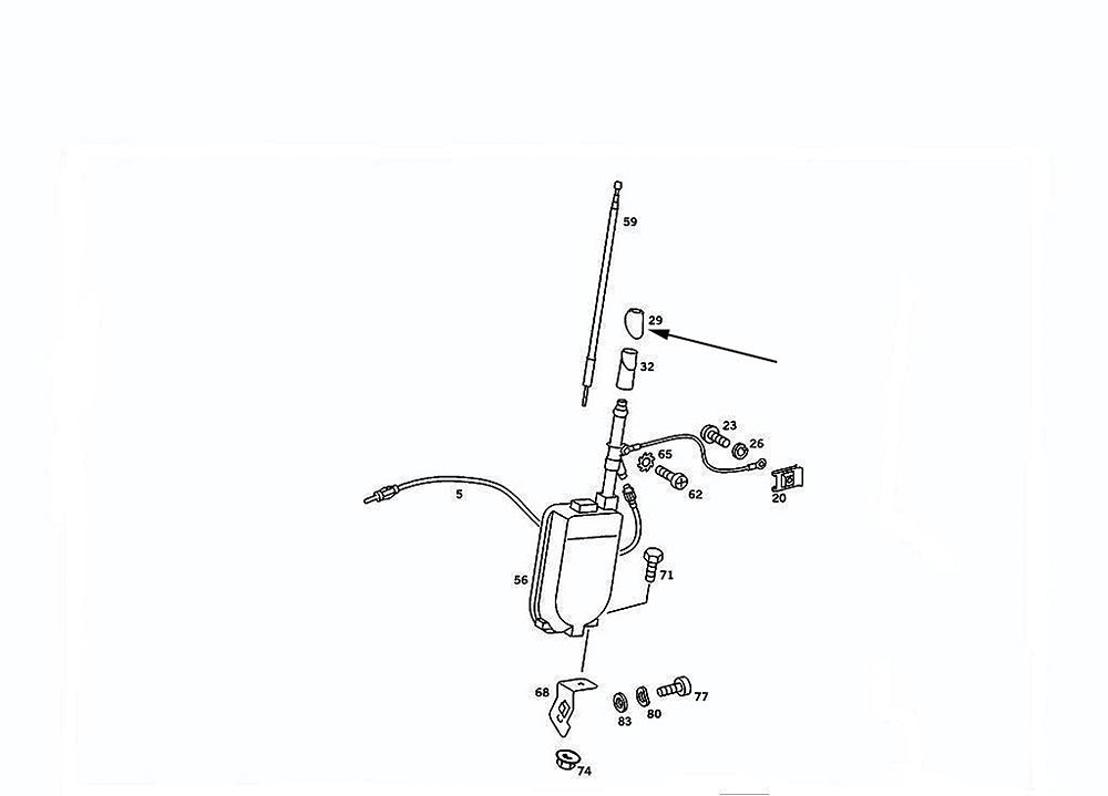 Mercedes® Antenna, Upper Grommet, 1984-1993 (201)