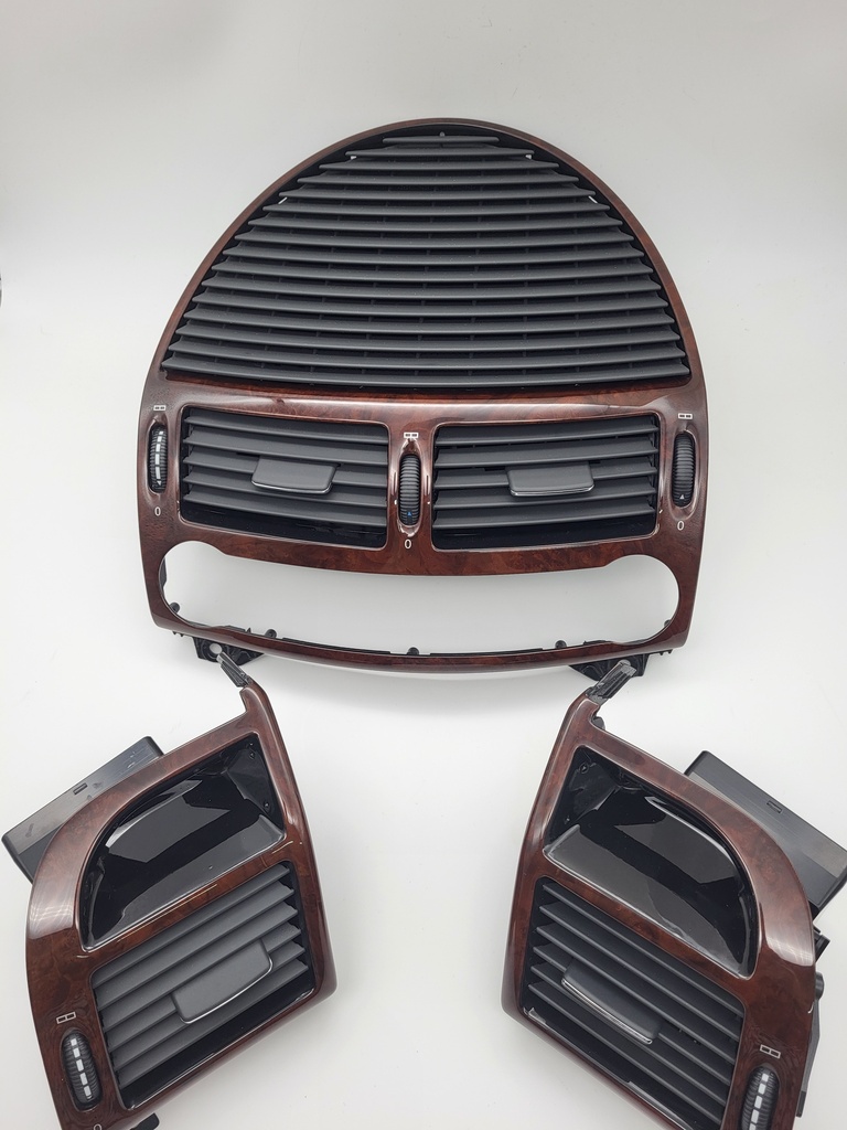 Mercedes® Burlwood Front Air Vents, 3-Piece Set, 2003-2006 (211), 211-830-00-54