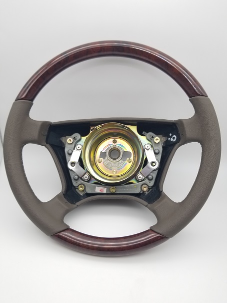 Mercedes® Steering Wheel, Classic Style, Burlwood & Dark Stone Leather, 1994-1999 (140) 140-882-18-13