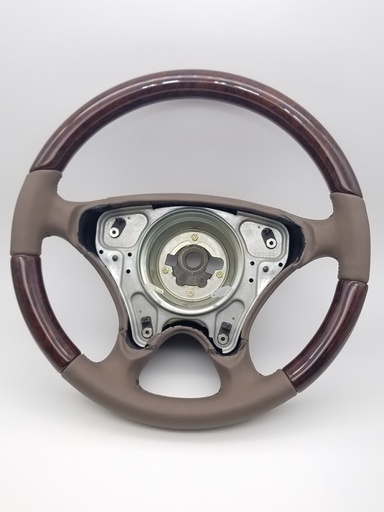 [226452] Mercedes® Sportline Steering Wheel, No Thumb Button, Burlwood & Java Leather, SLK, 2001-2004 (170)