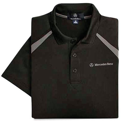 Mercedes® Men's Body Mapping Polo Shirt, Gray/Black With Logo [308108]