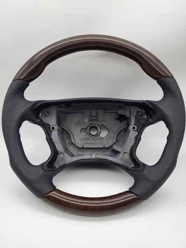 [220464] Mercedes® Steering Wheel, Sport Style, Tiptronic, Laurelwood High-Gloss & Black Leather, CLS500, 2006 (219)
