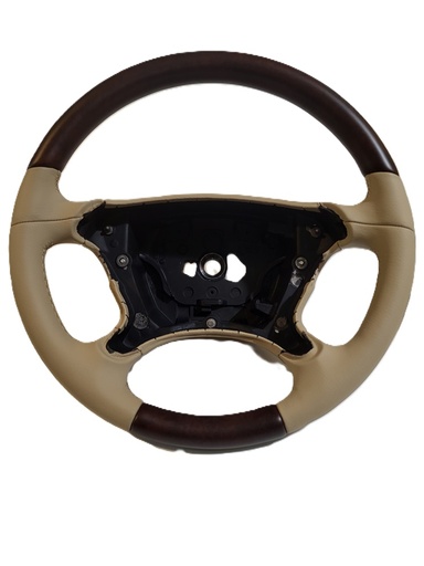 [220836] Mercedes® Steering Wheel, Classic Style, Matt Burlwood & Cashmere Beige Leather, CLS550/CLS500, 2006-2008 (219) 219-882-88-07