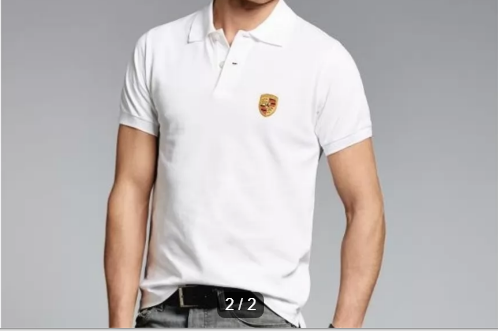 Porsche® Crest Polo Shirt, White [309367]