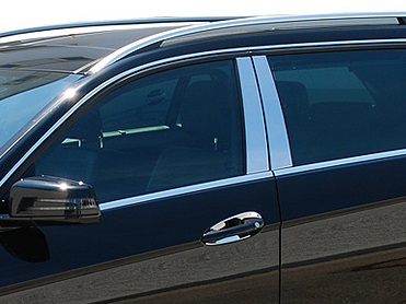 [400425] Mercedes® B-Pillar Post Covers, Stainless Steel, E-Class Sedan, 2009-2016 (212)