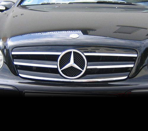[401037] Mercedes® Grille, CL Style, Black with Chrome Strips, 2001-2007 (203)