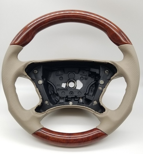 [221550] Mercedes® CLK500 Steering Wheel, Sports Style, Burlwood & Stone Leather (MB Tiptronic), 2005-2006 (209)