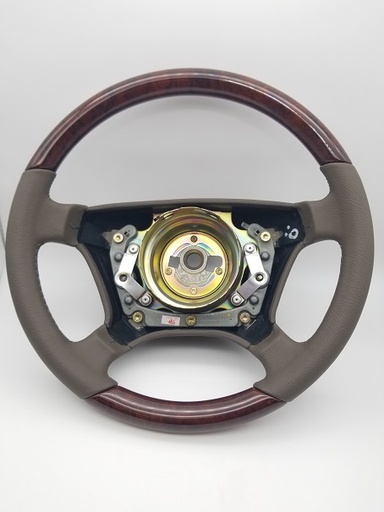 [221640] Mercedes® Steering Wheel, Classic Style, Burlwood & Dark Stone Leather, 1994-1999 (140) 140-882-18-13