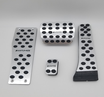 Mercedes® Aluminum Pedal Cover With Rubber Inserts, Slip Over,  2003-2016 (204/211/212)[401756]