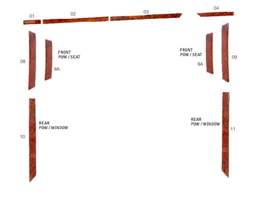 Mercedes® 8-Piece Interior Wood Kit, 1989-1995 (124) [402399]